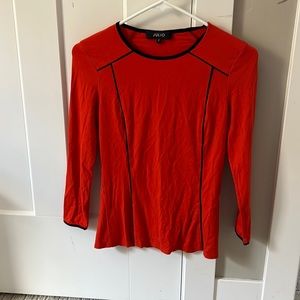 Orange and black flattering blouse